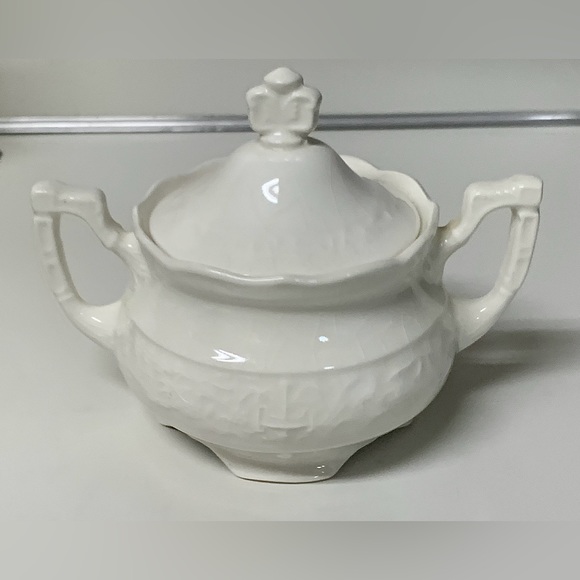 1920s Vintage 2 Handled Lidded MOUNT CLEMENS VOGUE Pottery Sugar Bowl - Picture 3 of 14